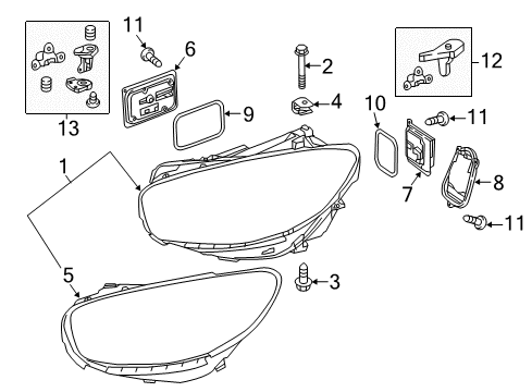 2019 Mercedes-Benz SL63 AMG Repair Bracket Diagram for 231-820-02-14