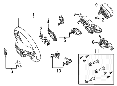 2021 Mercedes-Benz GLC63 AMG Steering Wheel & Trim Diagram 3