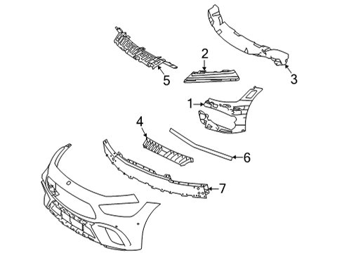 2021 Mercedes-Benz AMG GT 63 Bumper & Components - Front Diagram 2