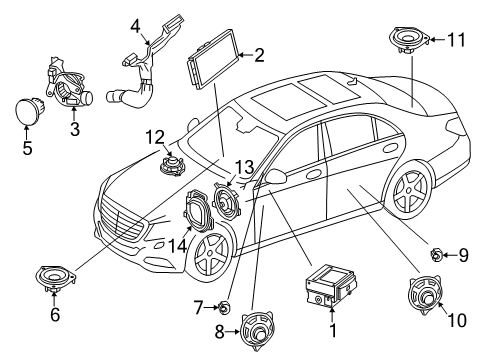 2017 Mercedes-Benz S63 AMG Sound System Diagram 3