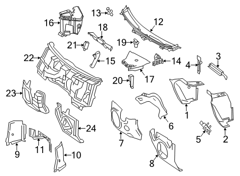 2016 Mercedes-Benz SL550 Cowl Diagram