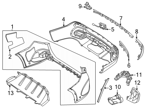 2025 Mercedes-Benz GLC63 AMG S E Performance Bumper & Components - Rear Diagram 2