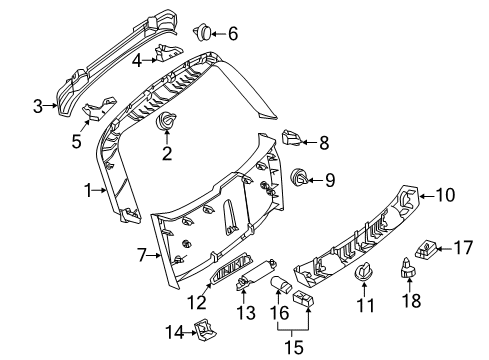 2012 Mercedes-Benz E350 Interior Trim - Lift Gate Diagram