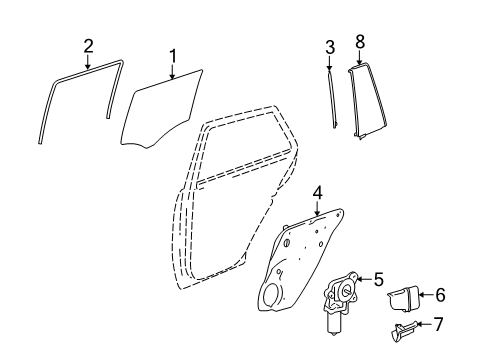 2012 Mercedes-Benz GL450 Glass - Door Diagram 2