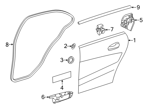 2014 Mercedes-Benz CLA250 Exterior Trim - Rear Door