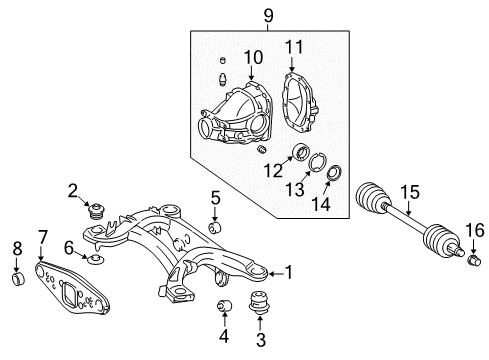 2007 Mercedes-Benz SL550 Axle & Differential - Rear Diagram