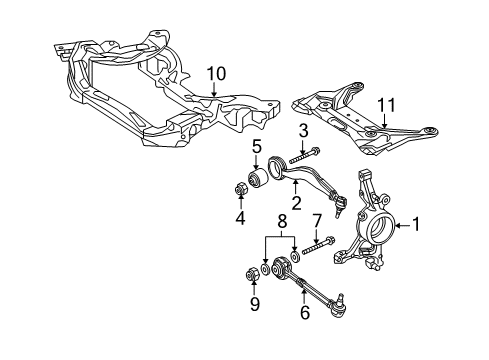 2011 Mercedes-Benz E350 Front Suspension Components Diagram 7