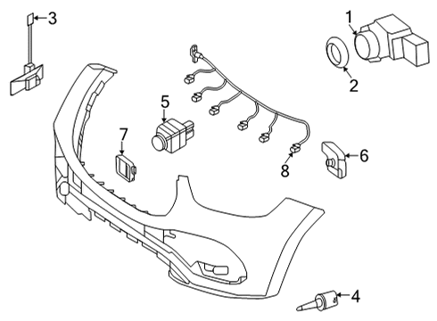 2021 Mercedes-Benz GLS63 AMG Electrical Components - Front Bumper