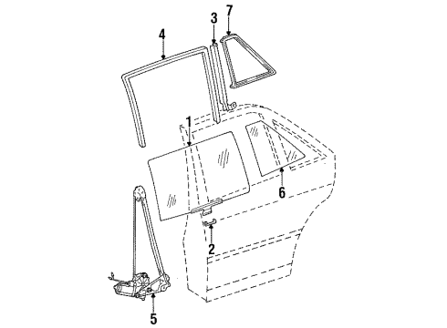 1994 Mercedes-Benz E320 Rear Door Diagram 2