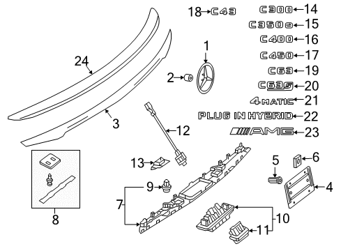 2017 Mercedes-Benz C63 AMG S Exterior Trim - Trunk Diagram 3