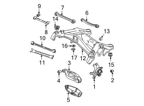 2002 Mercedes-Benz C320 Rear Suspension Components Diagram