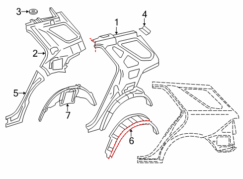 2013 Mercedes-Benz ML350 Inner Structure - Quarter Panel