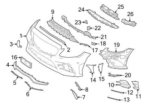 2023 Mercedes-Benz C43 AMG Bumper Cover - Front Diagram