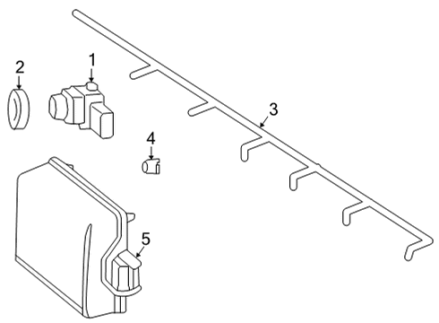 2022 Mercedes-Benz GLC300 Electrical Components - Front Bumper Diagram