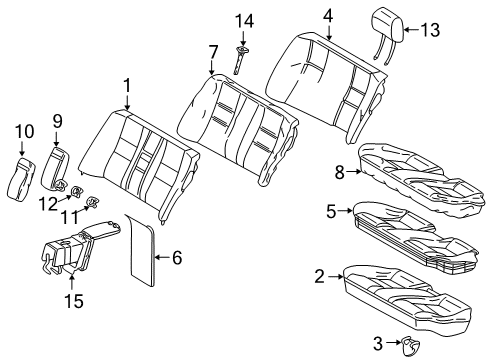 2001 Mercedes-Benz C240 Rear Seat Components