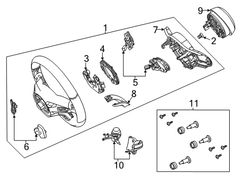 2020 Mercedes-Benz GLC63 AMG S Steering Wheel & Trim Diagram