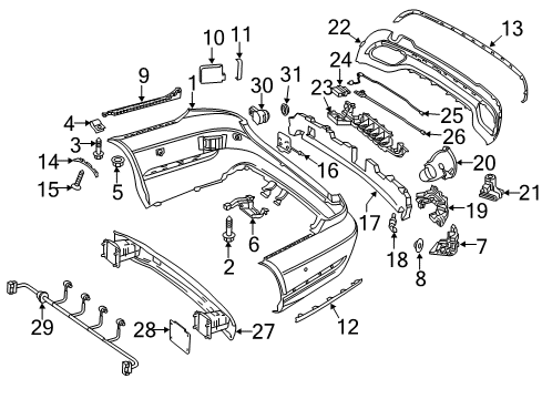 2014 Mercedes-Benz E63 AMG S Bumper & Components - Rear Diagram 3