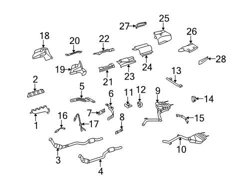 2008 Mercedes-Benz S63 AMG Exhaust Components Diagram