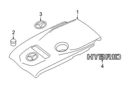 2016 Mercedes-Benz C350e Engine Appearance Cover Diagram