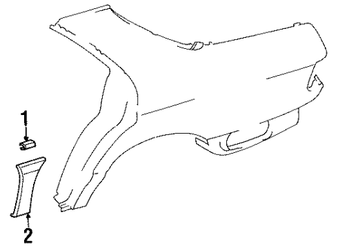 1987 Mercedes-Benz 420SEL Exterior Trim - Quarter Panel Diagram