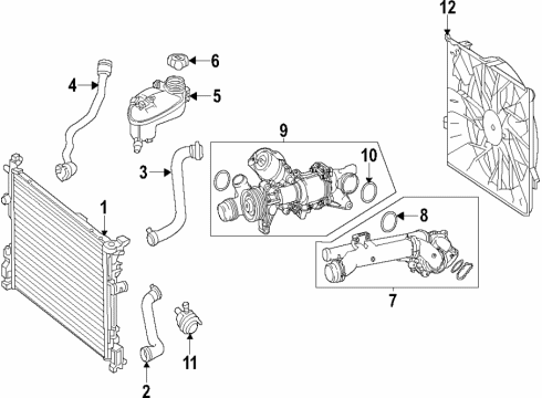 2018 Mercedes-Benz GLC350e Cooling System Diagram