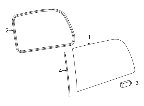 2021 Mercedes-Benz Metris Glass - Side Panel Diagram 2