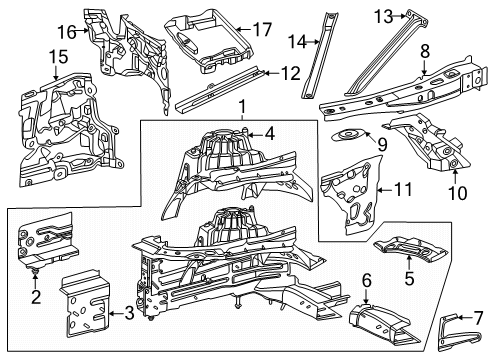 2024 Mercedes-Benz GLC300 Structural Components & Rails Diagram 2