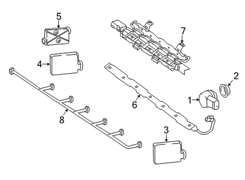 2020 Mercedes-Benz GLC350e Electrical Components - Rear Bumper Diagram