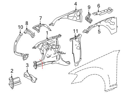 2007 Mercedes-Benz S550 Structural Components & Rails
