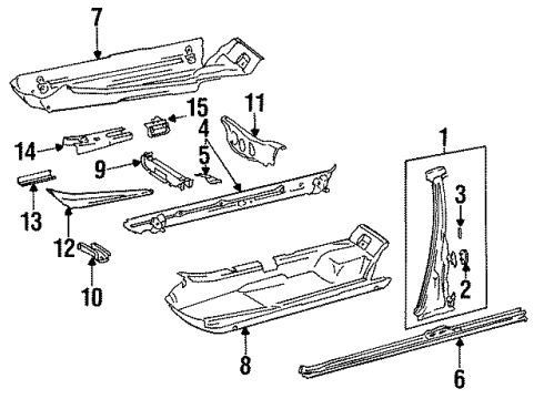 1986 Mercedes-Benz 190E Center Pillar & Rocker