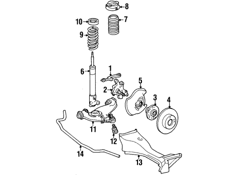 1994 Mercedes-Benz E320 Front Suspension Diagram