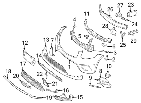 2019 Mercedes-Benz GLC43 AMG Bumper & Components - Front Diagram 2