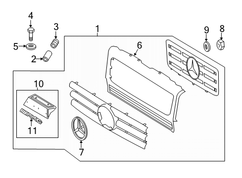 2017 Mercedes-Benz G63 AMG Grille & Components Diagram