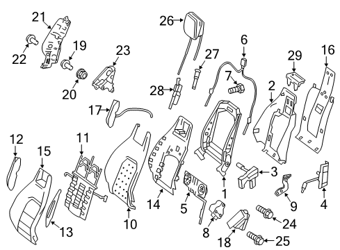 2010 Mercedes-Benz E550 Front Seat Components Diagram