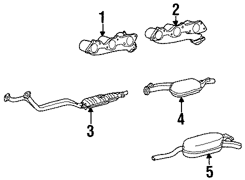 1992 Mercedes-Benz 300E Catalytic Converter Diagram for 124-490-10-20-80