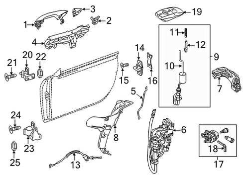 2019 Mercedes-Benz AMG GT C Lock & Hardware Diagram