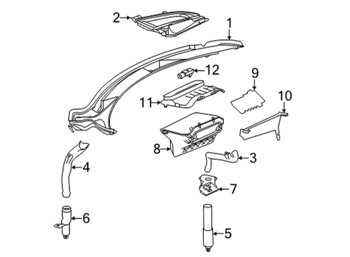 2019 Mercedes-Benz AMG GT C Cowl Diagram