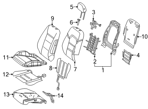 2018 Mercedes-Benz GLA45 AMG Driver Seat Components Diagram 3