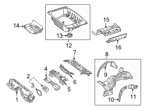2015 Mercedes-Benz C300 Rear Floor & Rails Diagram