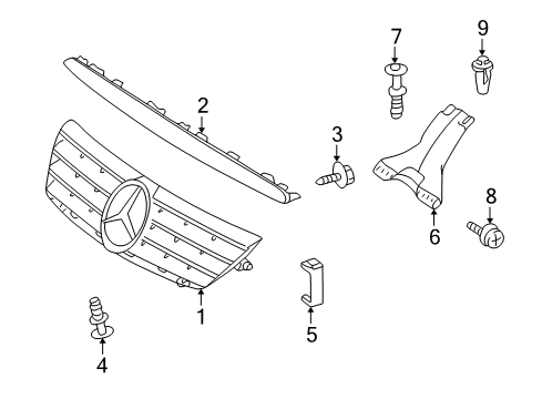 2003 Mercedes-Benz C320 Grille & Components Diagram