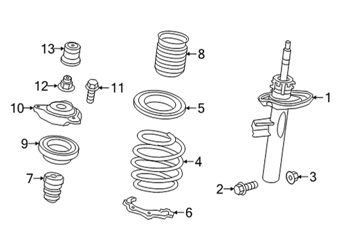 2024 Mercedes-Benz GLA250 Struts & Components Diagram