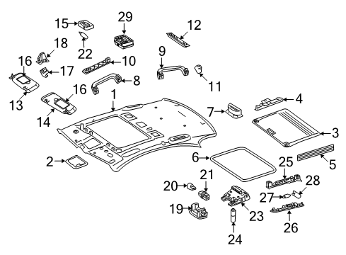 2013 Mercedes-Benz S400 Interior Trim - Roof Diagram