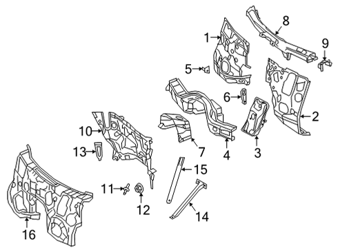 2021 Mercedes-Benz E350 Cowl Diagram