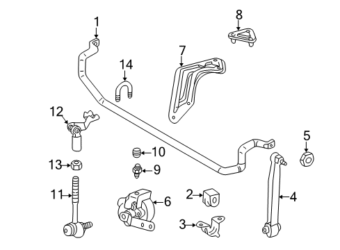1998 Mercedes-Benz CLK320 Stabilizer Bar & Components Diagram 4