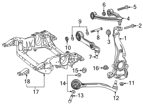2017 Mercedes-Benz S65 AMG Front Suspension Components Diagram 2