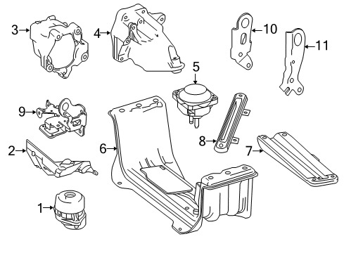 2015 Mercedes-Benz ML250 Engine & Trans Mounting Diagram