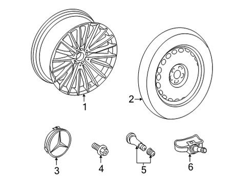 2024 Mercedes-Benz S580 EXCHANGE SPOKE WHEEL Diagram for 223-401-21-00-7X36