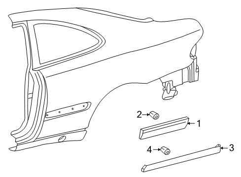 1998 Mercedes-Benz CLK320 Exterior Trim - Quarter Panel Diagram 2