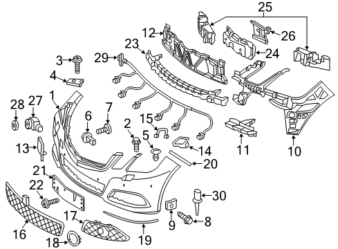 2012 Mercedes-Benz E550 Bumper & Components - Front Diagram 2