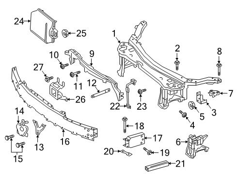 2018 Mercedes-Benz E63 AMG S Radiator Support Diagram